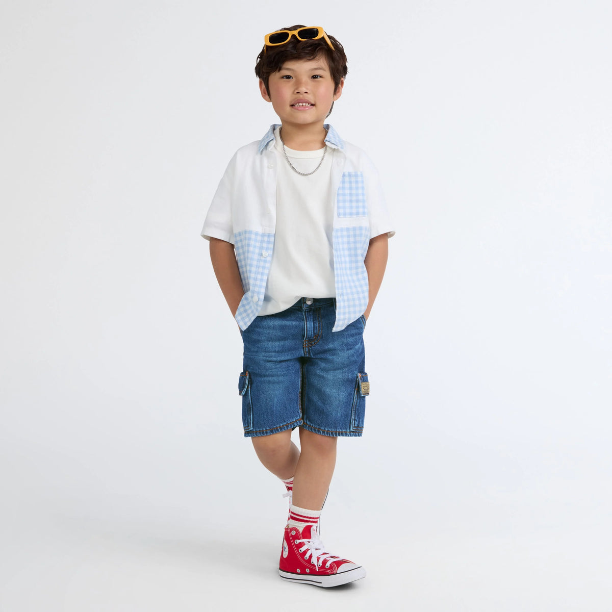 Denim Cargo Shorts Little Boys 4-7 - Tumbleweed - Dark Wash