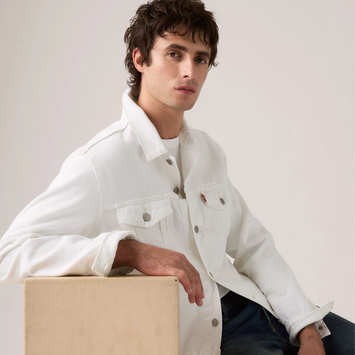 Trucker Jacket - White Paper - White