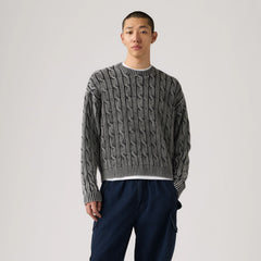 Carmel Cable Crew Sweater - Phantom - Black