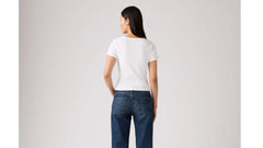 Essential Square Neck Tee - Bright White - White