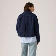 Bree Cropped Swing Trench Jacket - Nightwatch Blue - Blue