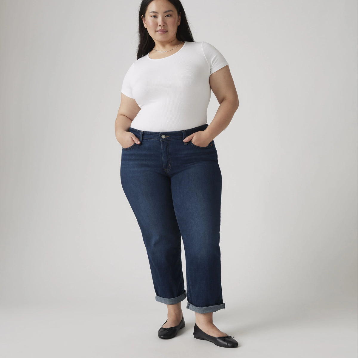 Boyfriend Women's Jeans (Plus Size) - Cobalt - Dark Wash