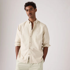 Authentic Button-Down Garment Dye Shirt - Garment Dye Pumice Stone - Tan