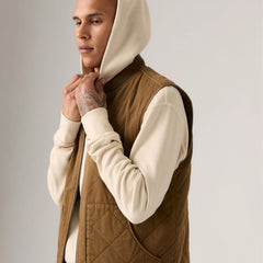 Quilted Utility Vest - Brown