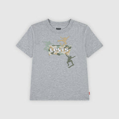 Short Sleeve Skate Camo Batwing Graphic Tee Little Boys 4-7 - Heather Grey