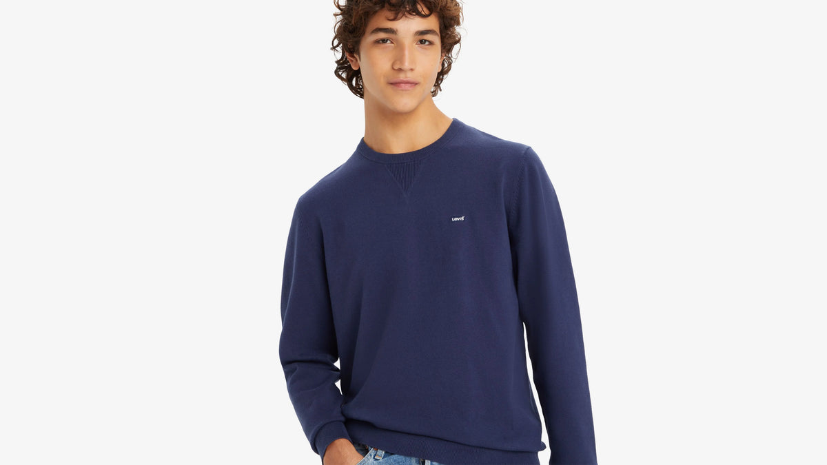 Lightweight Housemark Logo Sweater - Naval Academy - Blue