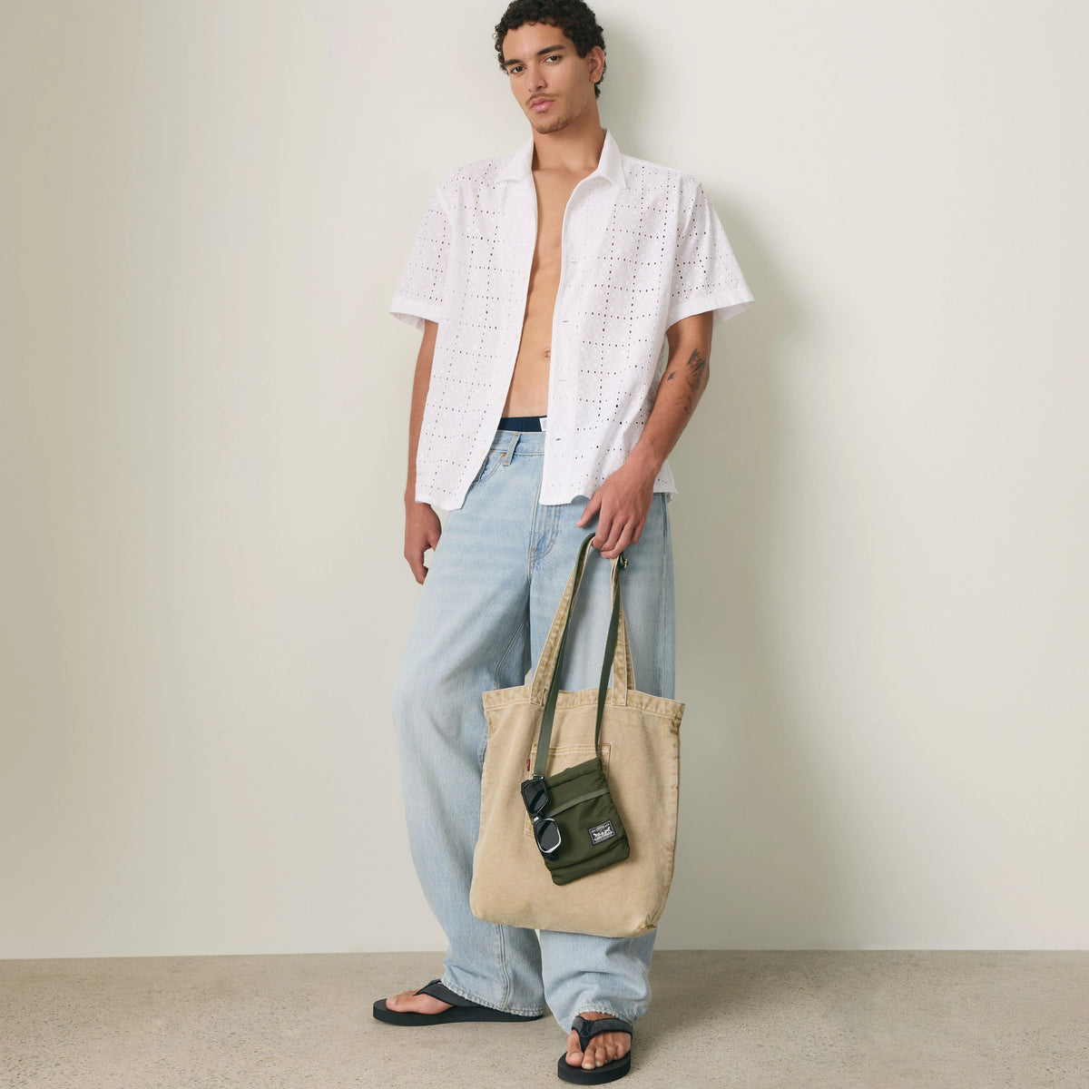 Sunset Camp Eyelet Shirt - Bright White - White