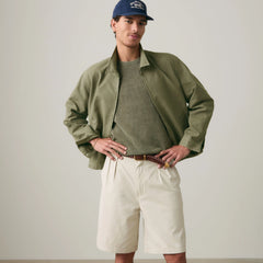 Baggy Pleated 9" Men's Shorts - Pumice - White