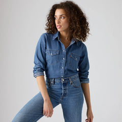 Iconic Western Denim Shirt - Going Steady - Medium Wash