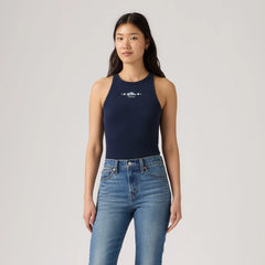 Graphic Logo Hayes Racer Tank Top - Tank Mini Hat Navy Blazer - Blue