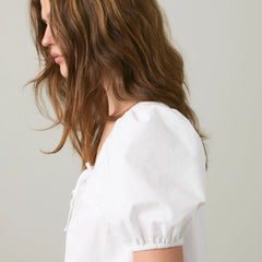 Darling Short-Sleeve Cutwork Blouse - Bright White - White