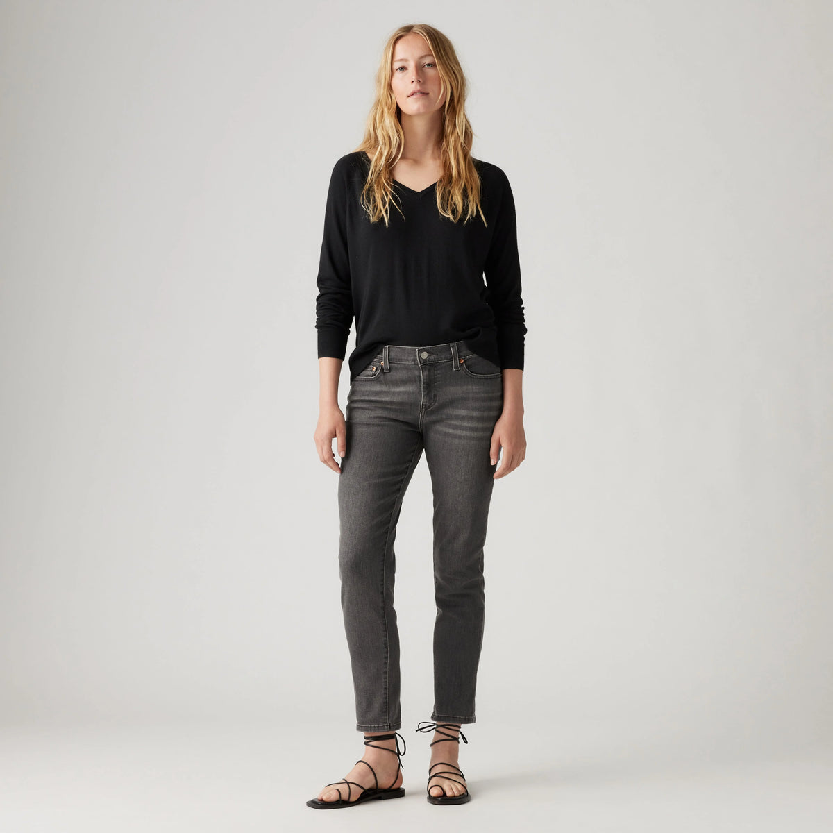 Boyfriend Mid Rise Women's Jeans - Night Is Young - Black