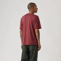 Relaxed Fit Vintage Graphic T-Shirt - Alt Prep Script Oxblood Red - Red