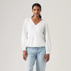 Soleil Wrap Blouse - Bright White - White