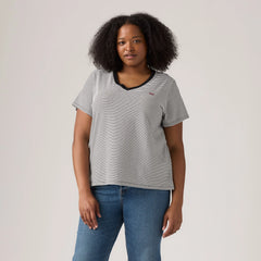 V-Neck T-Shirt (Plus Size) - Cloud Dancer - Multi-Color