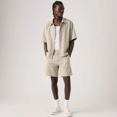 XX Chino Authentic Relaxed Lightweight Twill 8" Men's Shorts - Silver Birch Cadiz Plaid Seersucker - Brown
