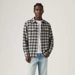 Jackson Worker Overshirt - Kana Plaid Jet Black - Black