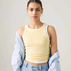 Garment Dye Essential Racer Tank Top - Garment Dye - Yellow