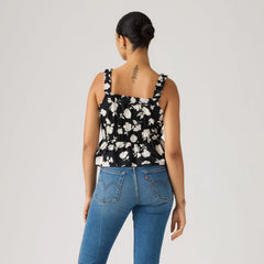 Vera Sleeveless Blouse - Jonna Floral Anthrac - Black