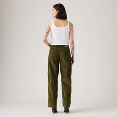 Baggy Dad Corduroy Women's Pants - Ivy Green - Green