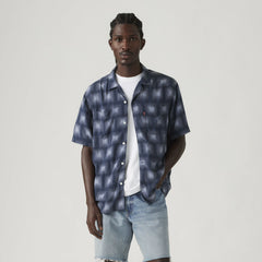 Classic Camp Shirt - Jude Textured Geo Dress Blues - Blue
