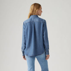 Doreen Utility Shirt - In Patches - Dark Wash