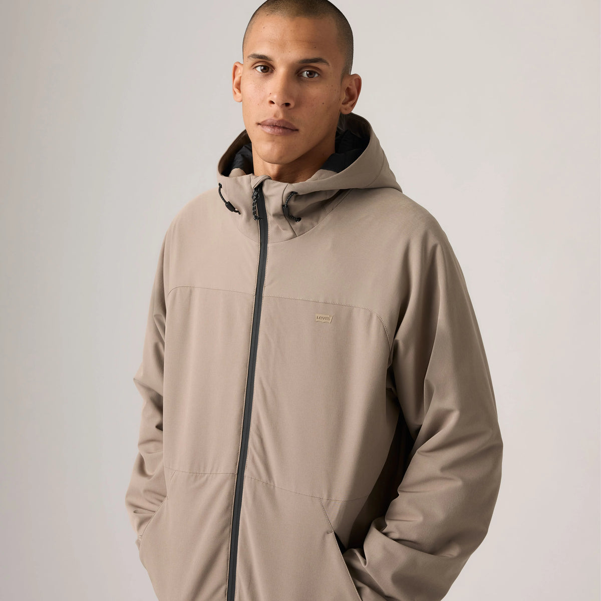 Lightweight Hooded City Jacket - Timber Green - Tan