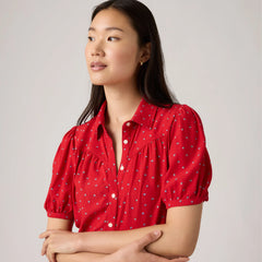 Lea Mini Dress - Cara Ditsy Floral - Red