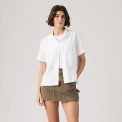 Albie Camp Shirt - Bright White - White
