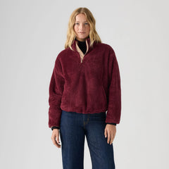 Gemma Sherpa Quarter-Zip Pullover - Tawny Port - Purple