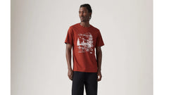 Relaxed Fit Short Sleeve Graphic T-Shirt - Nature Deer - Red