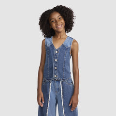 Rodeo Denim Vest - Blue Wash M Big Girls 7-16 - Rodeo - Blue