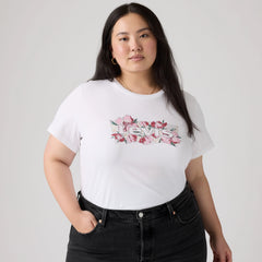 Perfect Logo T-Shirt (Plus Size) - Plus Blake Brushstro - White