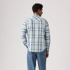 Classic Western Standard Fit Shirt - Aldo Plaid Allure Twill - Blue