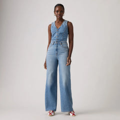 Denim Wide-Leg Jumpsuit - Own It Jumpsuit - Medium Wash