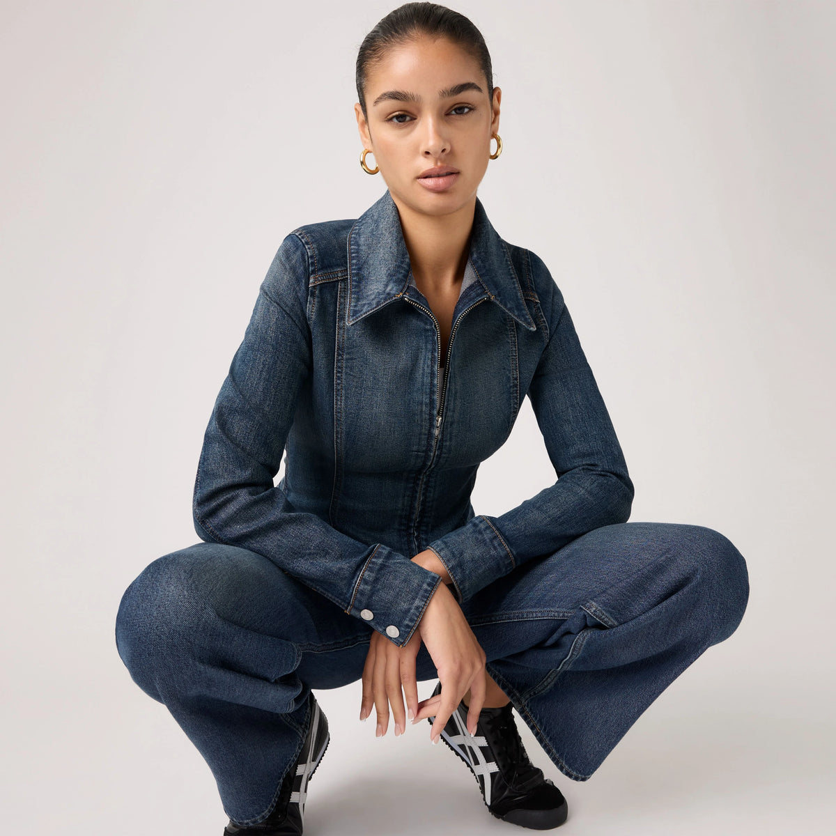 Stretch Fitted Trucker Jacket - Parallel Life Trucke - Dark Wash