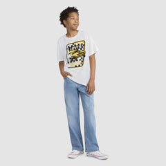 Boys' Short Sleeve Racing Graphic T-Shirt - Big Boys 8-20 - Blanc - White