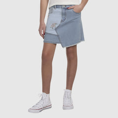 Mash Up Denim Skirt Big Girls 7-16 - Fully Baked - Light Wash