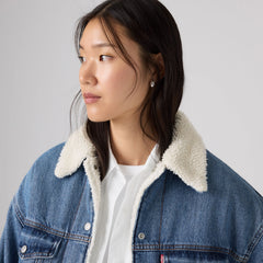 90s Sherpa Trucker Jacket - Inner Adventurer - Dark Wash