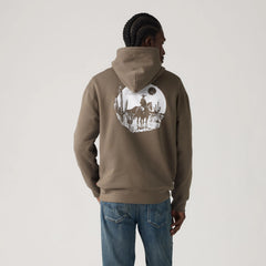 Relaxed Graphic Hoodie Sweatshirt - Desert Cowboy - Brown