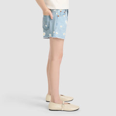 Dasiy Denim A Line Shorts Big Girls 7-16 - Your World - Medium Wash