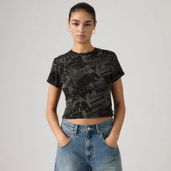 Graphic Logo Essential Sporty Tee - Zine Cowboy Grid Aop - Black