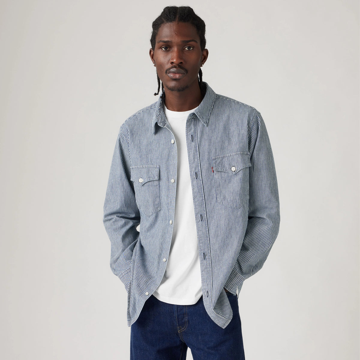 Relaxed Fit Western Shirt - Dark Indigo Rigid - Blue