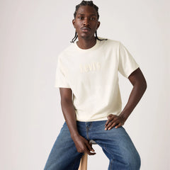 Relaxed Fit Short-Sleeve Graphic T-Shirt - Bolster Logo Egret - White