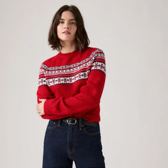 Lou Fairisle Crew - True Red - Multi-Color