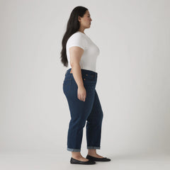 Boyfriend Women's Jeans (Plus Size) - Cobalt - Dark Wash