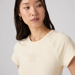 Graphic Riley Raglan T-Shirt - Starfish Seedpearl - White