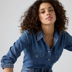 Iconic Western Denim Shirt - Going Steady - Medium Wash