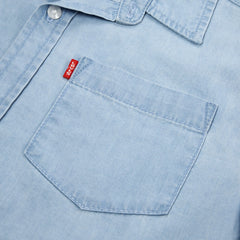 Short Sleeve Woven Shirt Big Boys 8-20 - Avalon - Light Wash