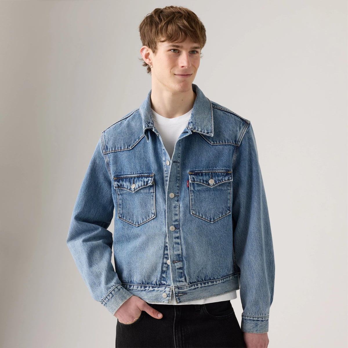 Western Trucker Jacket - Thats A Myth - Medium Wash